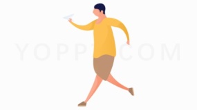 丢纸飞机的人PNG透明图片