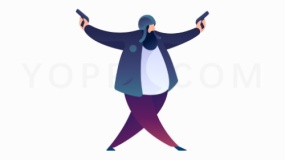 双手端着枪的人PNG文件