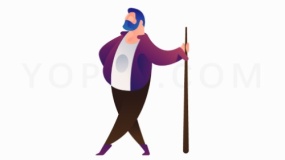 拿着棍子的男士免费png素材