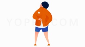 橙色潮流青年png图片格式