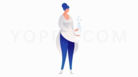 女士与鲜花png图片