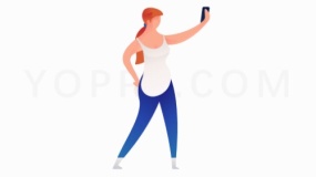 用手机自拍的爱美人士png图片