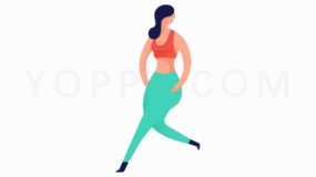 散步中的女青年透明格式