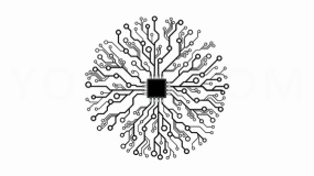 高清网格智能芯片PNG素材