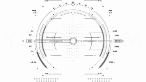 科技感爆棚线条数据扫描表盘PNG素材