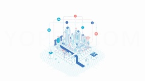 商务线条城市网络PNG透明图片