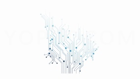 蓝色科技元素电路图PNG透明图片