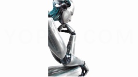 高清科技装饰金属质感机器人PNG素材