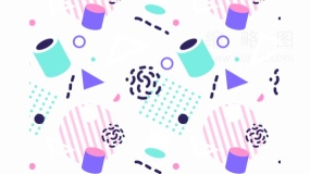 孟菲斯几何图形多彩风格PNG透明图片