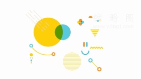 孟菲斯几何色块彩色装饰线条透明