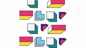 孟菲斯几何点线小清新设计元素PNG