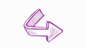 漂浮带弧度箭头手绘特效免抠图片