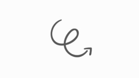 简约弯曲箭头手绘图标PNG透明图片