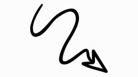 漂浮曲线箭头手绘特效免抠