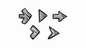 漂浮线条箭头素描免抠