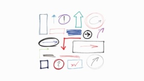 卡通线条箭头手绘特效透明