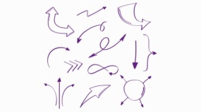 小清新带弧度箭头图案PNG