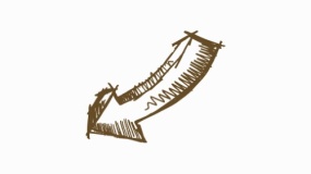 清晰折线箭头手绘素材PNG免抠图