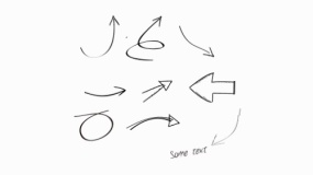 卡通手写箭头符号PNG文件