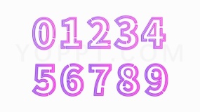 创意荧光阿拉伯数字0-9免抠图
