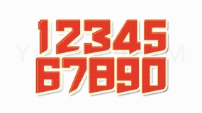 时尚倾斜的数字代码0-9透明图片