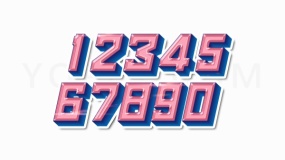 创意充气效果0-9数字序号PNG格式