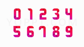 红色折纸特效0-9数字图案透明图片