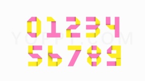 双色折纸+阴影效果0-9项目符号PNG格式