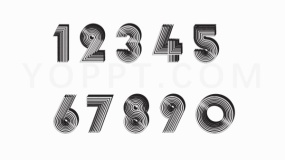 金属复古唱片风0-9数字符号PNG素材