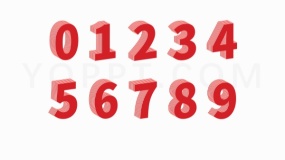 3D旋转效果0-9数字符号PNG图片