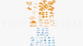 复古祥云图案透明图片