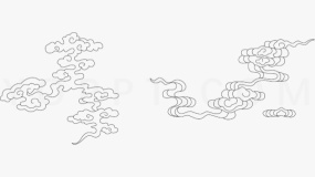 国潮云彩装饰元素透明图片