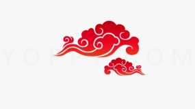 国庆水祥云特效免抠