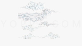 超美中式云纹图案透明