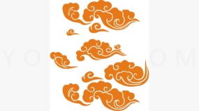 简约祥云剪纸图案PNG