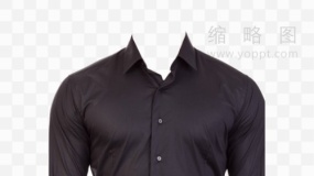 黑色证件照衬衫模板男 PNG透明图片