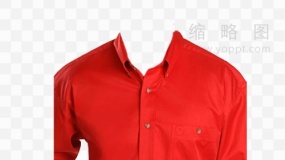 橙红色男士衬衫证件照模板 免费png素材
