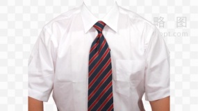 职场男士白色衬衫寸照 PNG格式
