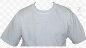 白色圆领T恤证件照模板男 免抠
