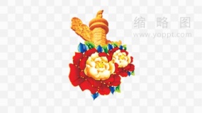 党政元素素材33华表与鲜花PNG透明图片