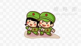 党政宣传素材66军人卡通PNG