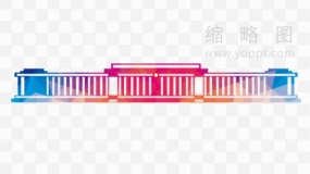 红色宣传活动图案素材85水彩天安门PNG格式