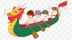端午节龙舟绘画素材43 免抠png下载