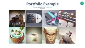 多宫格版式 8张图片两行并排PPT图表