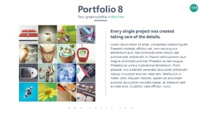 多宫格左右版式 16张图片相册造型PPT图表