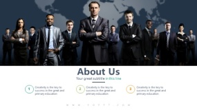 上下图文格式 商务团队介绍 1张大图PPT图表