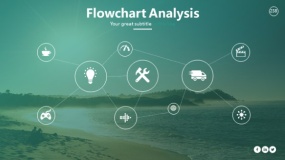 半透明形状填充 网状线条结构PPT图表