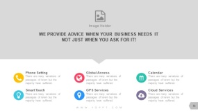 上下图文版式 6个企业服务项目PPT图表