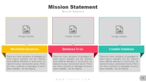 左中右三等份页面 3张图片与色块PPT单张图表