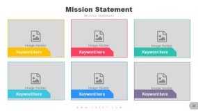 多宫格页面版型 6张图片与关键词PPT图表素材